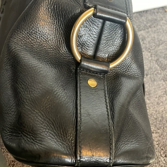 Vintage Authentic YSL, Pebbled leather Muse handbag with padlock key. - Picture 10 of 15